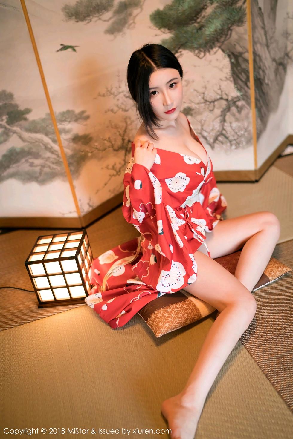 谢芷馨Sindy北海道旅拍娇艳红色和服半露豪乳绝美写真43P 3