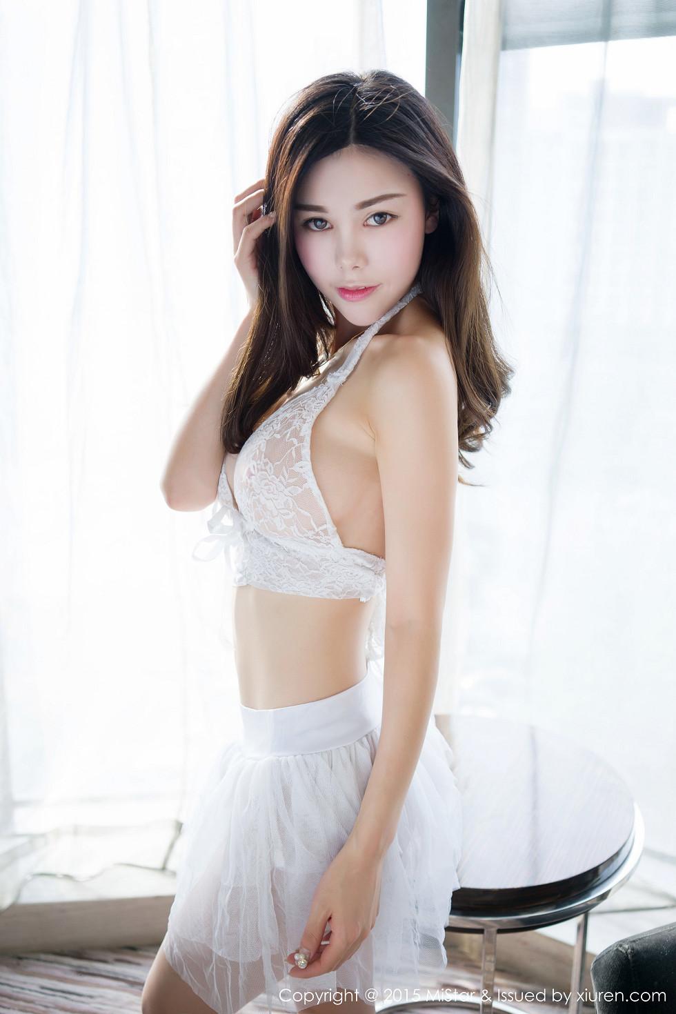 Popular Shen Jiaxi white lace sheer lingerie now available big breasts perky buttocks photo shoot 65P 6